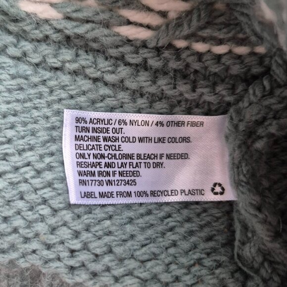 Universal Thread Cozy Alpine Snowflake Mockneck Pullover Sweater Green XS - Picture 5 of 9